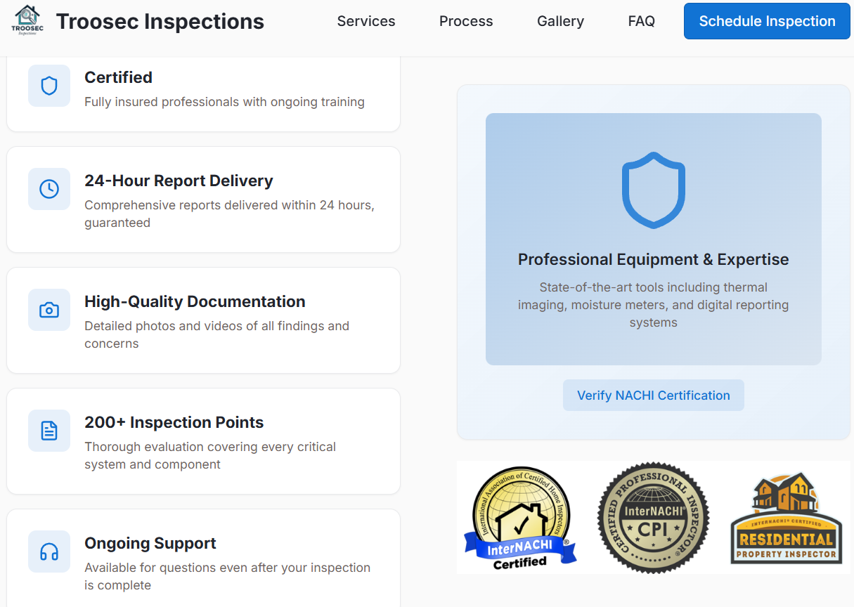 Troosec Inspections - Professional Home Inspections with 24-Hour Reports